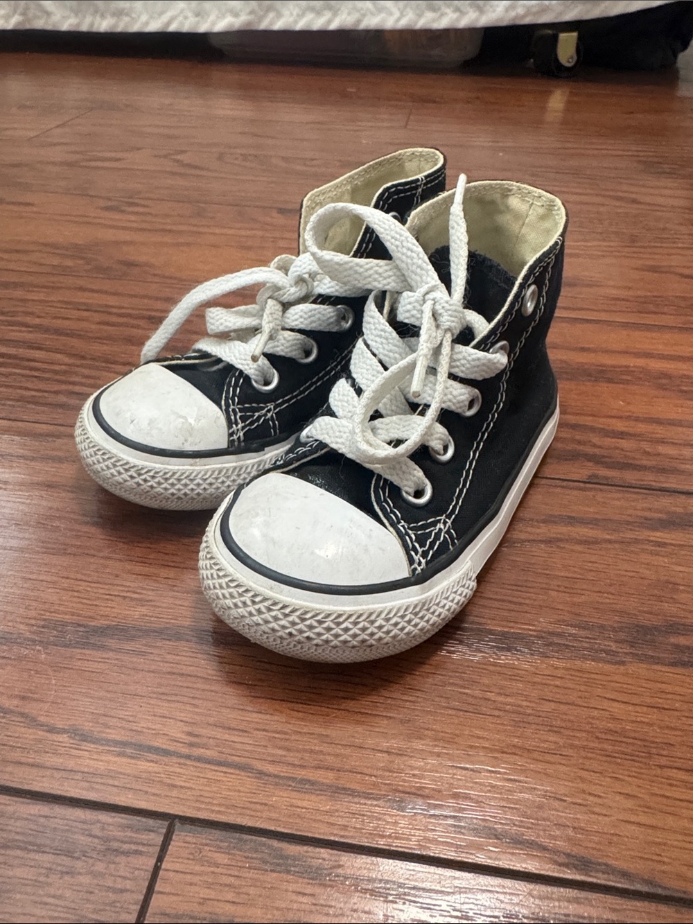 Converse Kids Black and White High-Top Canvas Sneakers